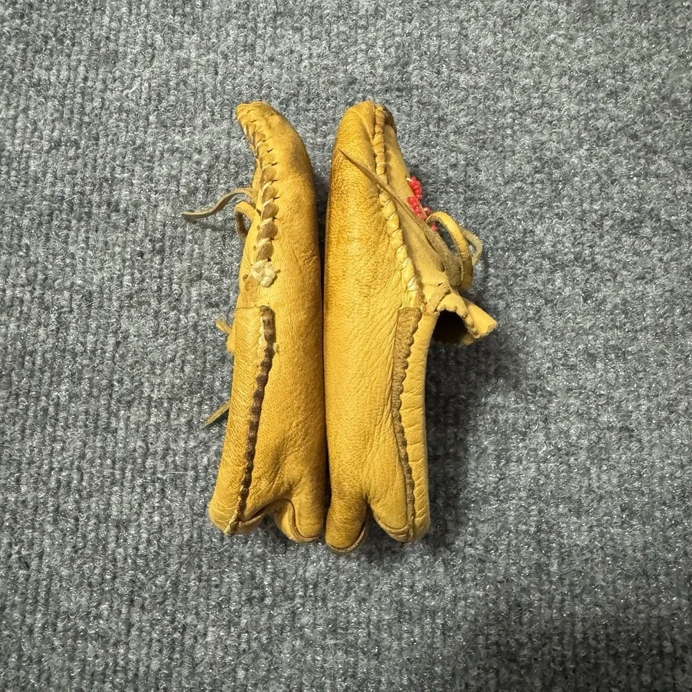 Baby‎ Moccasins Vintage Infant Shoe Leather Indian Beaded